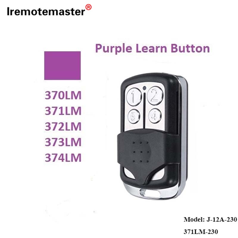 Għal 370LM, 371LM, 372LM, 373LM, 374LM Purple Learn Button 315MHz Rolling Code